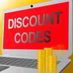 discount codes on computer screen