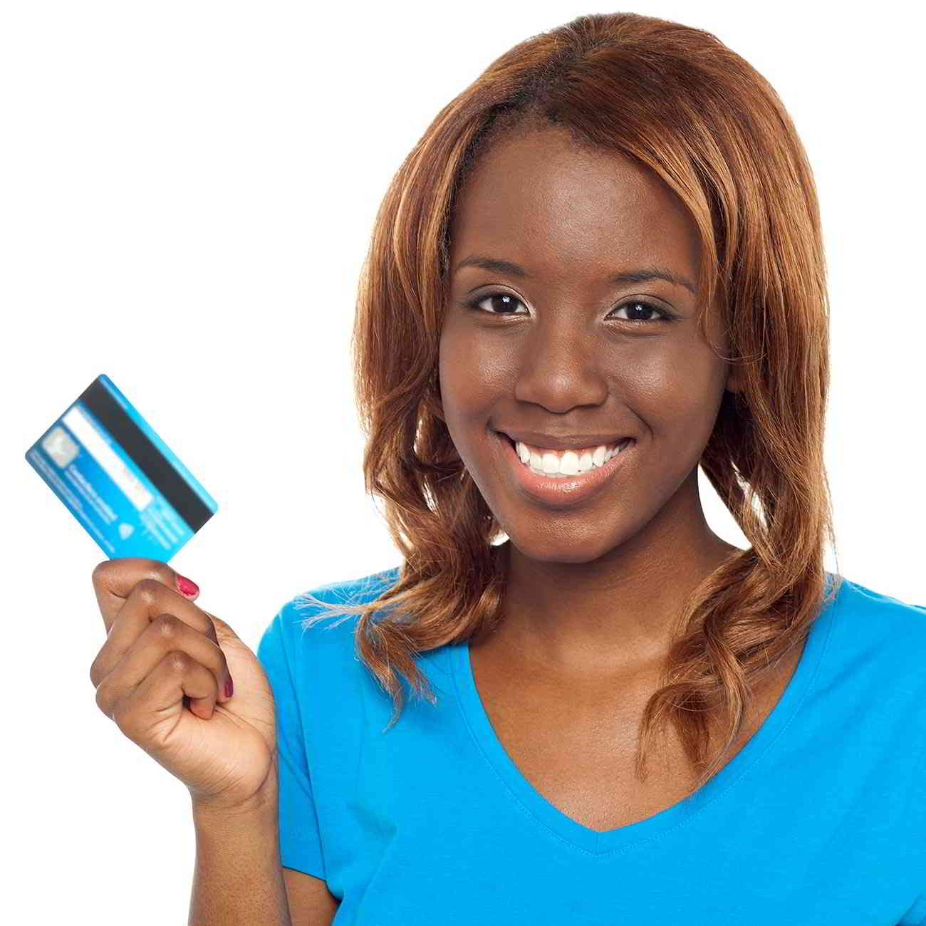 woman with new credit card