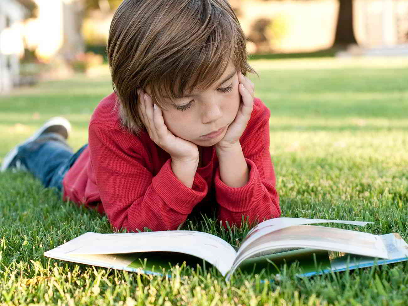 boy reading book
