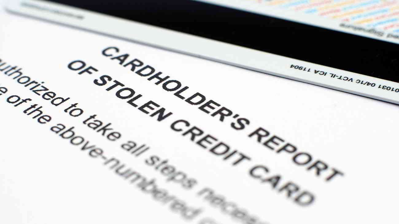 stolen credit card report