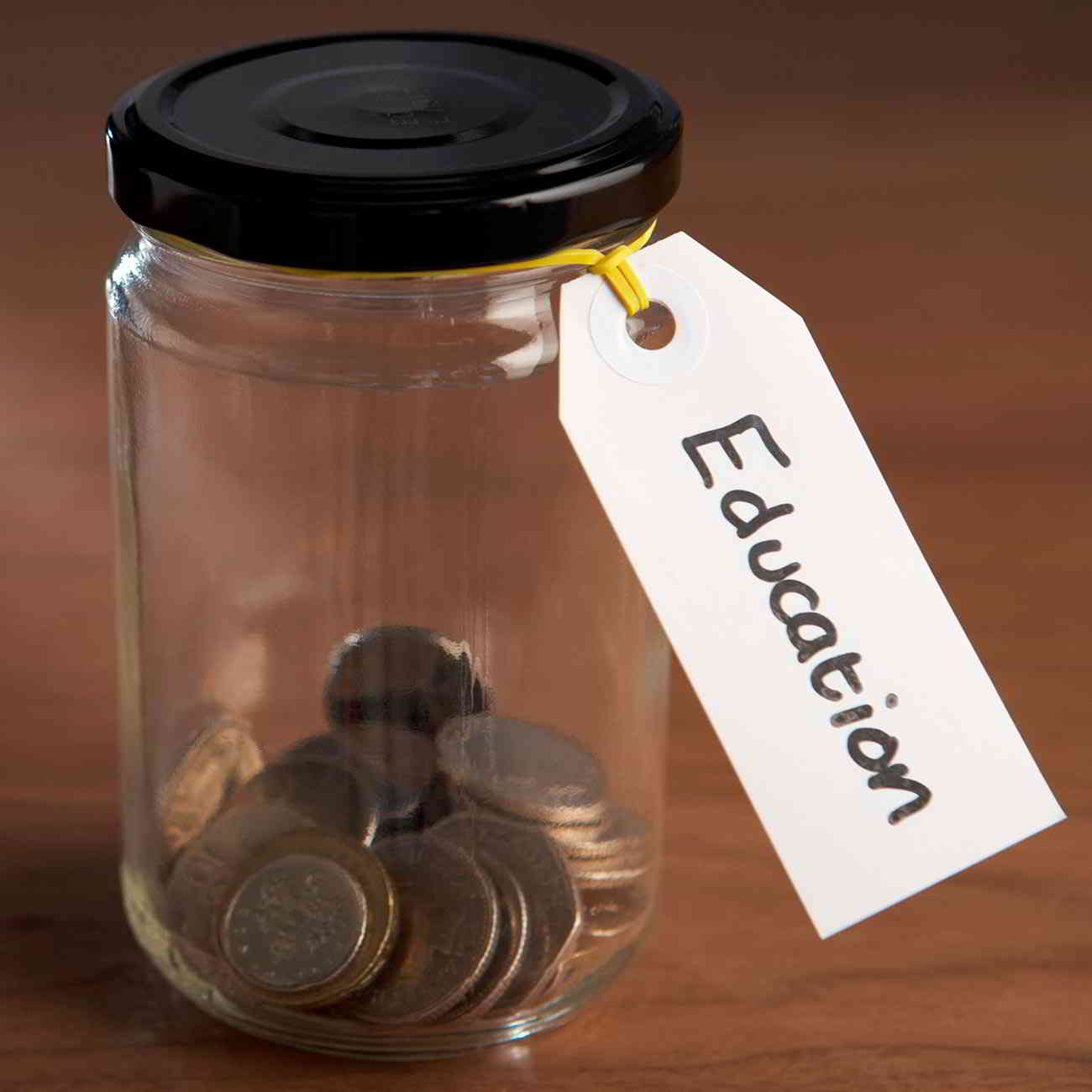 education savings in jar