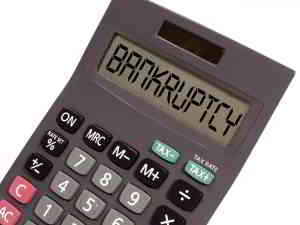 bankruptcy on calculator screen