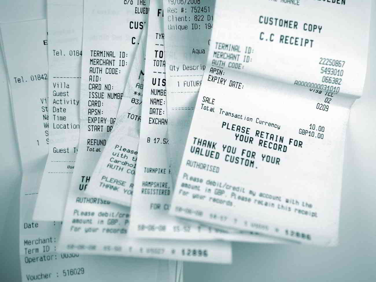 pile of receipts