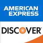 American Express and Discover logos