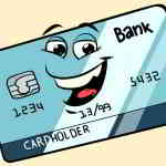 bank card with happy face