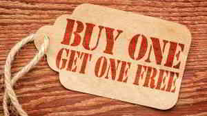 buy one get one free sign