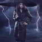 woman in rain storm