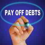 pay off debt sign