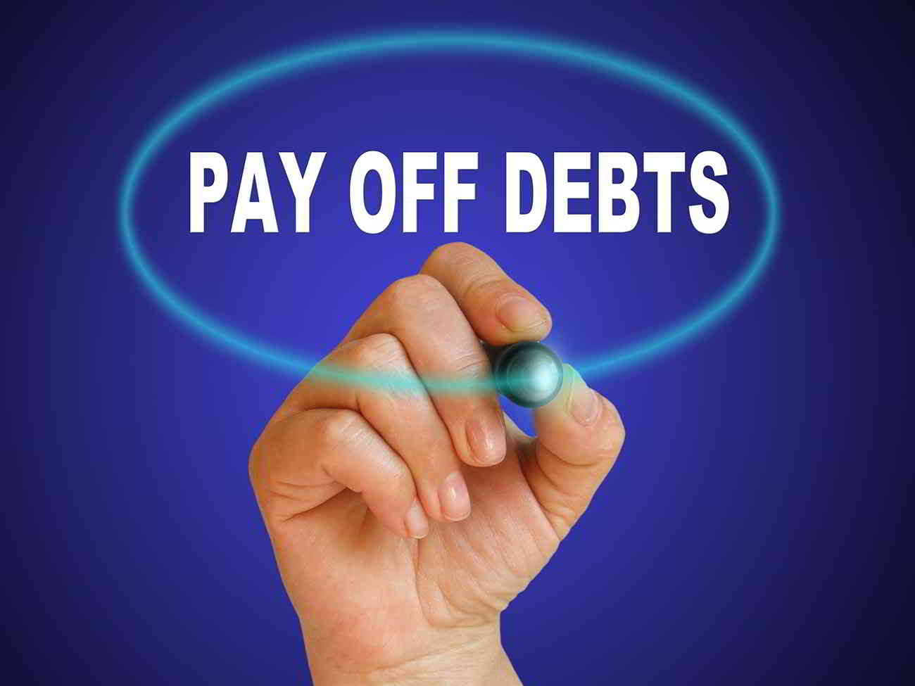 pay off debt sign