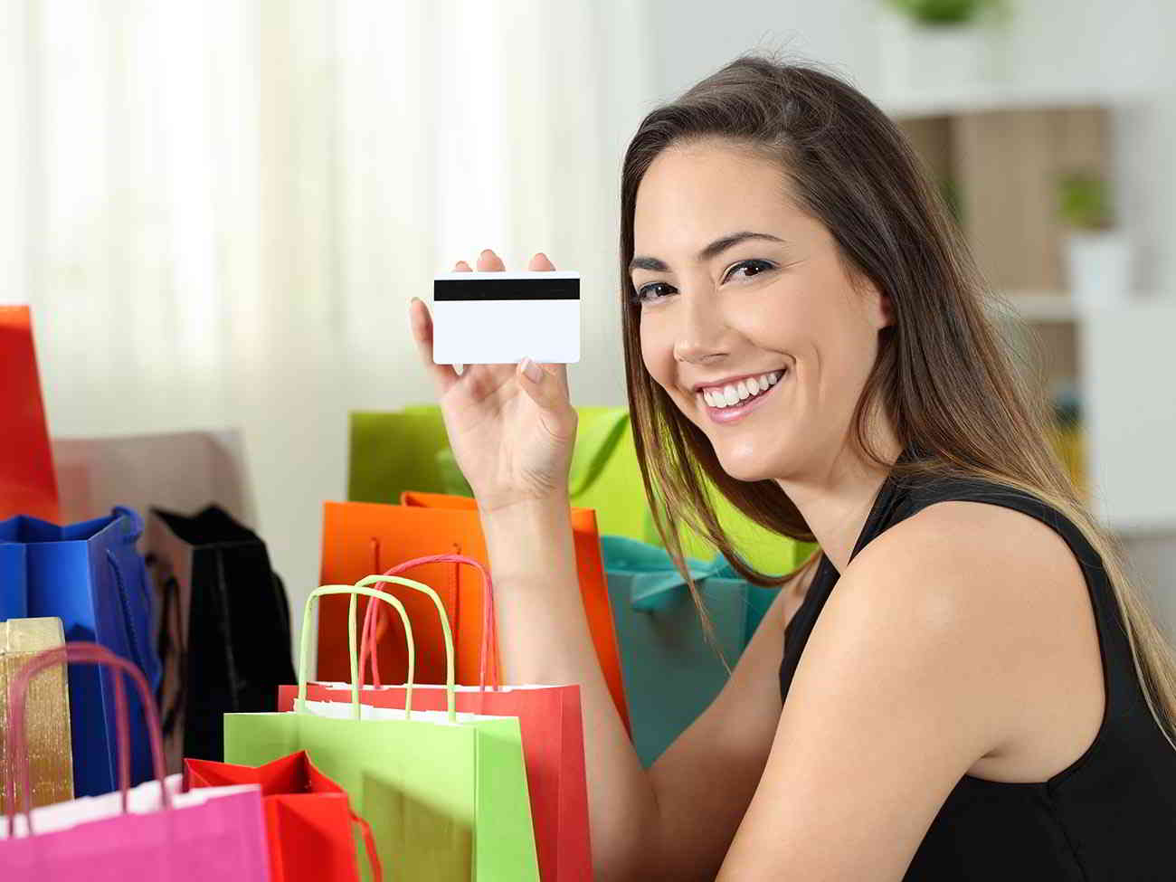 woman with new credit card