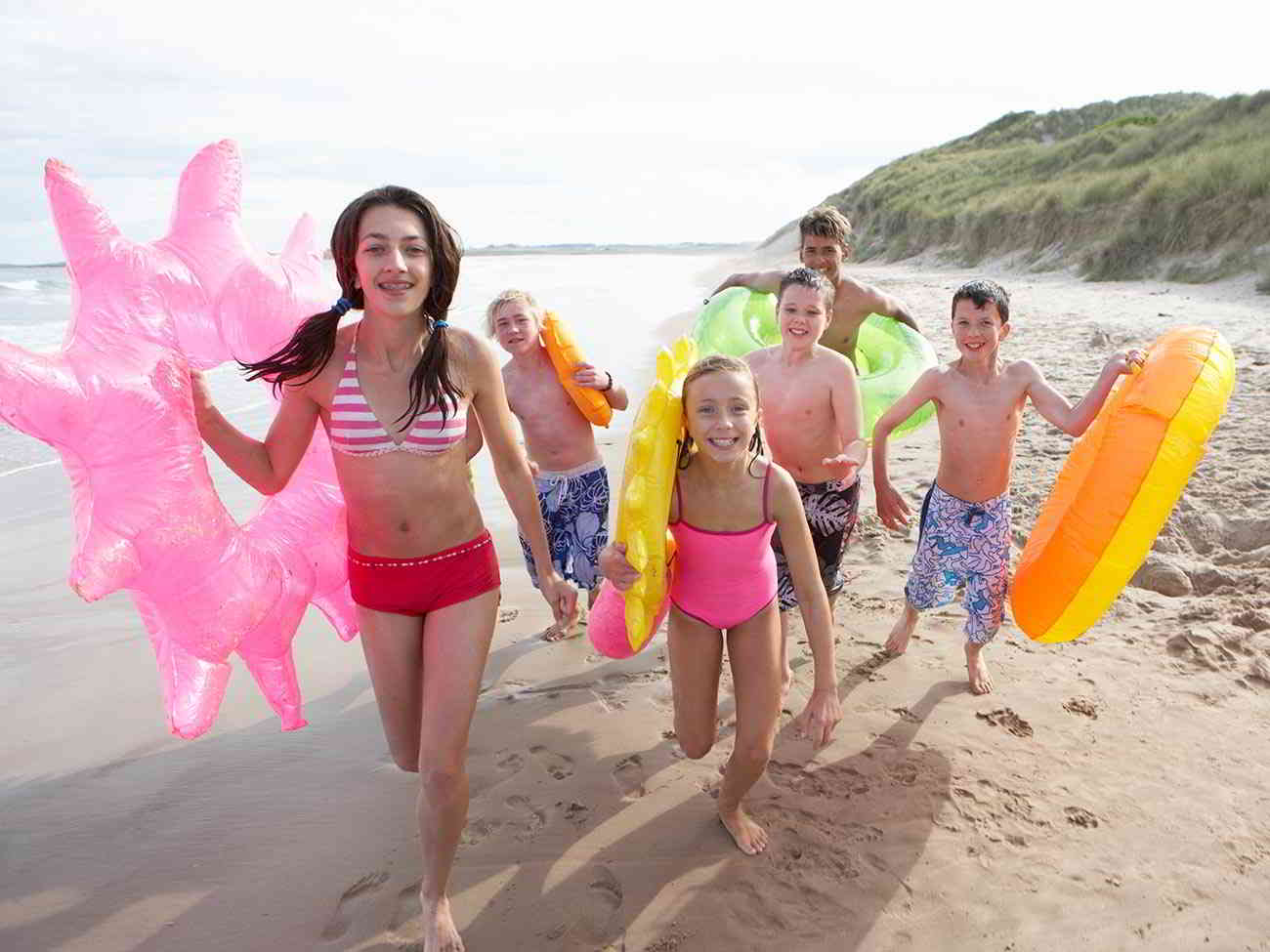 family on beach vacation