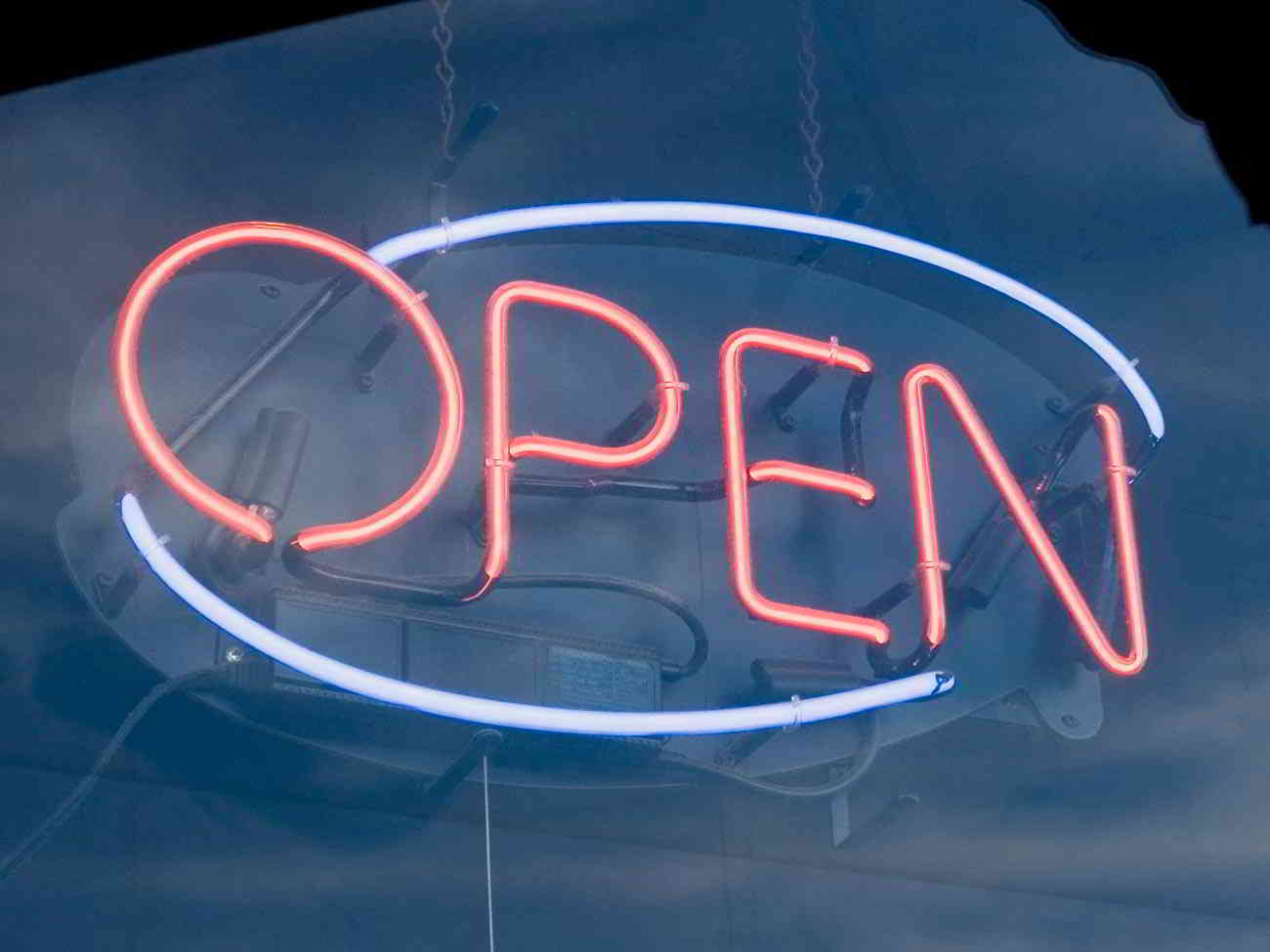 open for business sign