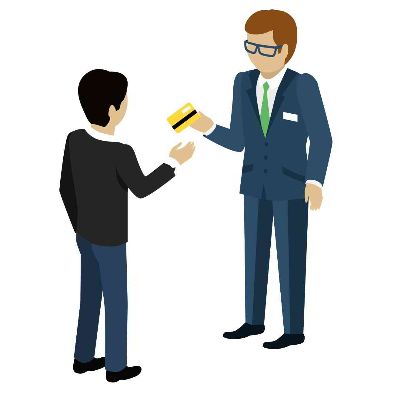 man getting company credit card