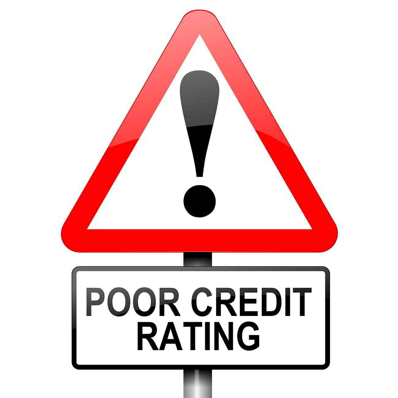 poor credit rating sign