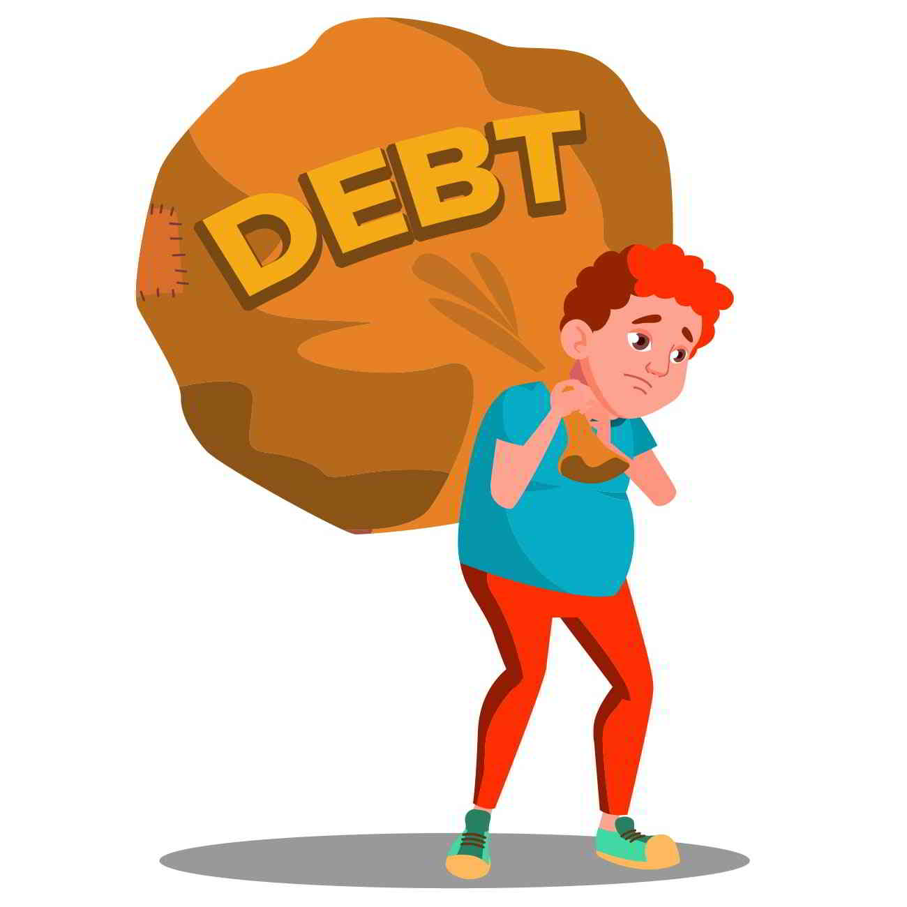student burdened with debt