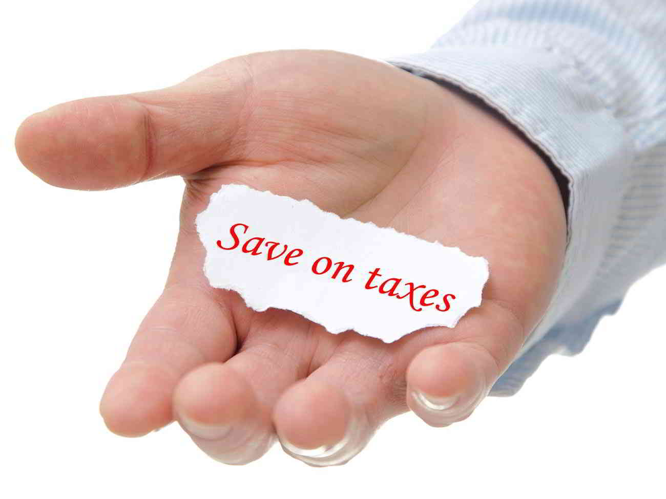 save on taxes sign