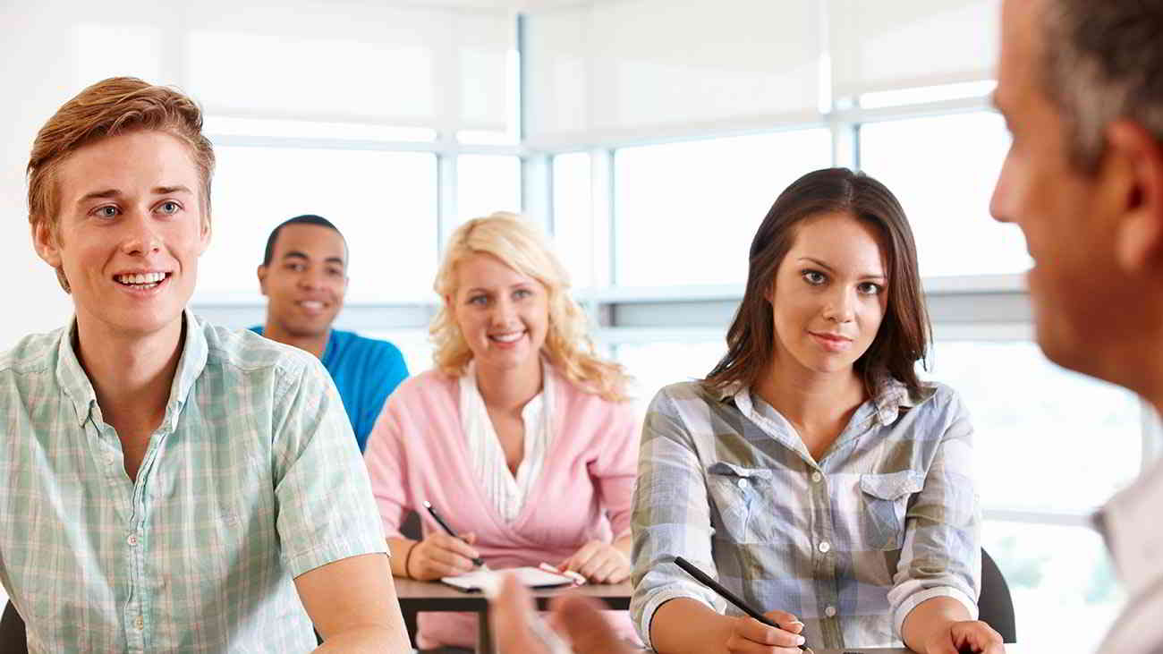 college students in classroom